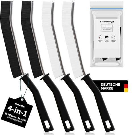 Nunanta Fugenbürste Fugendüse mit harten Borsten – Reinigungsbürste für Fugen, Ecken, Dusche, Bad, Küche, Toilette – Lückenbürste gegen Schmutz & Kalk – Haushalt Reinigungshilfe