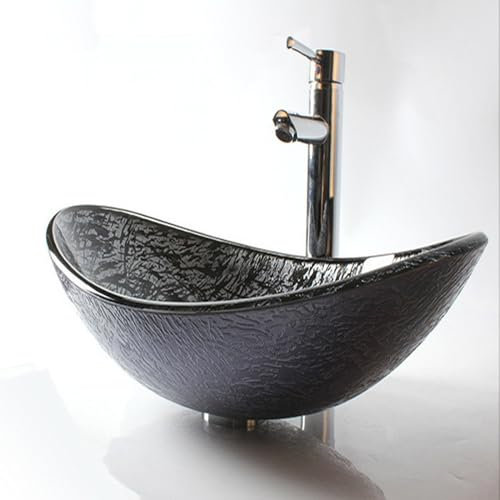 GLETSF Bathroom Tempered Glass Washbasin Is Durable And Easy To Clean Hotel Home Bathroom Art Countertop Basin