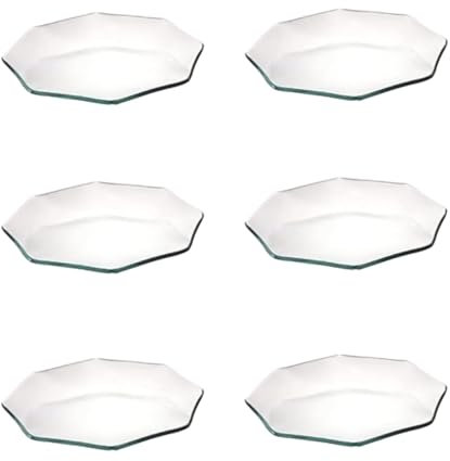 Super Mundo - 6pcs Platos Cristales de Forma Octágono Transparentes (30cm)