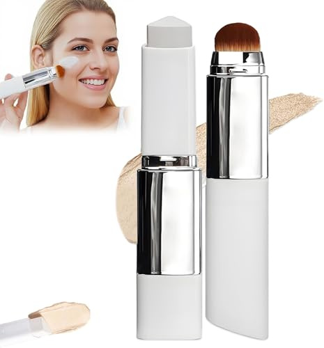 Foundation Stick mit Farbwechsel-Effekt, Blanc Cover Cream Stick V White, Mit Pinsel-Aufsatz, Mittel bis Volle Deckkraft & Glow Finish, Feuchtigkeitsspendende Koreanische Make-up Base, Light_Color