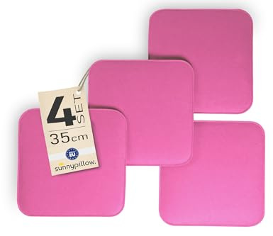 sunnypillow 4er Set Sitzkissen Filz Stuhlkissen quadratisch 35x35cm, Rosa | gemütliche Filzkissen für Bank und Stuhl in Haus und Garten, Indoor/Outdoor, Polster Stuhlauflage, Sitzauflage
