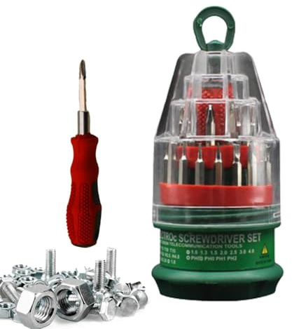 Screwdriver Set | Precision Steel Repair Hand Tools - Small Ratchet Screwdriver Set | for Electronics Laptop PC Phone Glasses Refrigerator Washing Machine TV Appliances