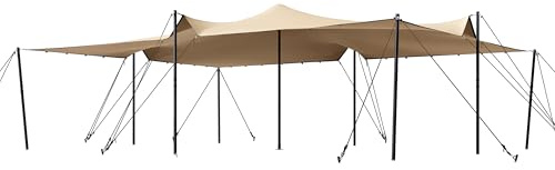 TOOLPORT Stretchzelt 6x8m wasserdichte Polyesterplane mit Stahlpfosten Set für Flexible Outdoor Events