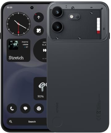Nothing Phone (4b), Smartphone Android 16 sbloccato, 50 MP OIS Fotocamera, 6,67 AMOLED Display 120 Hz, 5200 mAh Batteria, 33 W Ricarica rapida, 8 GB RAM + 128 GB, Glyph Bar
