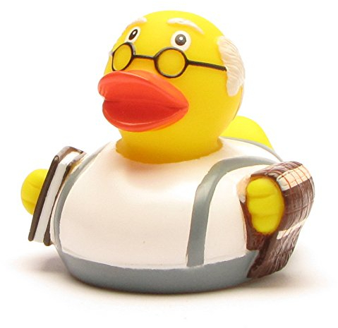Duckshop I Badeente Opa I Quietscheente - L: 8 cm - inkl. Quietscheentchen -Schlüsselanhänger im Set I Geschenk für Großeltern I Präsent Sammler