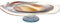Oberstdorfer Glashütte Übergroße Deko Schale farbige Glasschale runde Zierschale braun beige Weiss marmoriert mit welligem Rand mundgeblasen Durchmesser ca. 35 cm, Höhe ca. 10 cm