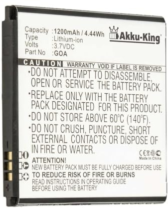 Akku-King Akku kompatibel mit Wiko 2502 - Li-Polymer 1200mAh - für WIKO Sunny, 9662, GOA, Tramonto