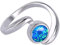 KELITCH Ringe Frau Mädchen Geschaffen Blau Opal Twist Band Ring Stapeln Ring 925 Sterling Silber Überzogen - Größe TU