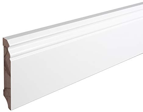 Sockelleiste Massiv Holz Buche weiß lackiert Hamburger Berliner Profil 100mm