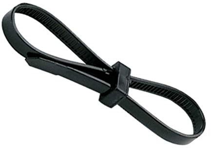 UKCable-Ties 25x Double Loop (Head) Cable Ties 4.8mm x 200mm Black