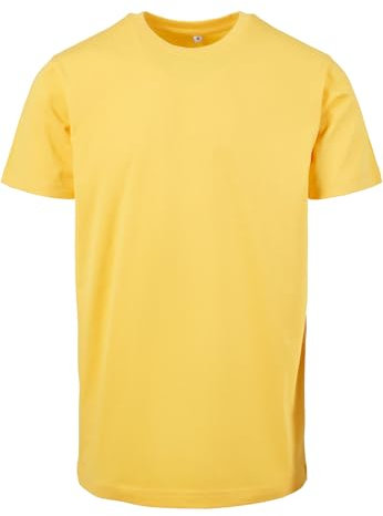 Build Your Brand T-Shirt Round Neck Camiseta, Hombre, taxi yellow, XS