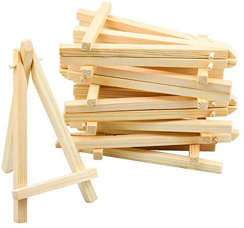 Kupink HJ-01_SML, 20 mini treppiedi triangolari in legno, per matrimoni, Natale, feste
