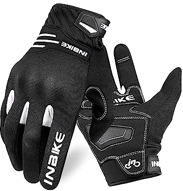 INBIKE Motorradhandschuhe Herren Winter Sommer Schutz Handschuhe Motorrad Fahrrad Motocross Männer Vollfinger Radhandschuhe Weiß XL