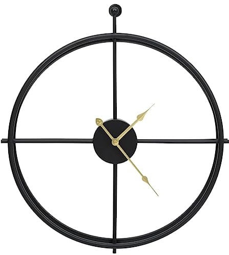 vidaXL Wanduhr Klassisch Dekorativ Wohnzimmeruhr Bürouhr Dekouhr Küchenuhr Wand Uhr Wandtattoo Dekoration Wohnzimmer Schwarz 52cm Eisen