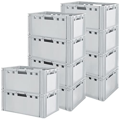 Kingpower Fleischerkiste Grau, Stapelbar, 60 x 40 x 30 cm, Lebensmittelecht, Wasserdicht, Lagerbox, Fleischerkiste