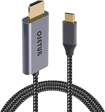 USB C to HDMI Cable 4K, 6ft USB Type C to HDMI Cable Adapter High Speed Braided Cord Compatible with iPhone 15 Pro/Max, 2023 MacBook Pro/Air, iPad Pro 2021, Samsung S9 S10, Lenovo, Dell and More