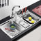 évier Cuisine Blanc 2 Bacs, évier De Cuisine à Poser Evier Professionnel Inox 2 Bacs évier Inox Anti Rayures Avec Siphon Automatique Et Trop Plein Distributeur De Savon Gratuit Robinet Rabattable