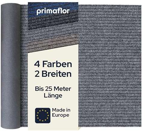 Primaflor Sauberlauf - Atlas, Hellgrau, 1,00m x 1,00m, Rutschfester Schmutzfangläufer Meterware, Robuster Küchenläufer nach Maß, Teppichläufer Zuschneidbar, Eingangsmatte für Flur & Windfang