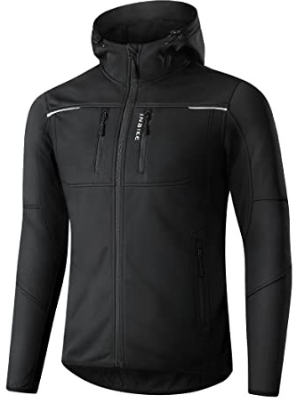 INBIKE Fahrradjacke Herren Wasserdicht Softshelljacke Übergangsjacke Winter Radjacke Laufjacke Funktionsjacke Winterjacke Regenjacke Fahrrad Wanderjacke Atmungsaktiv Warm Outdoorjacke WJ607