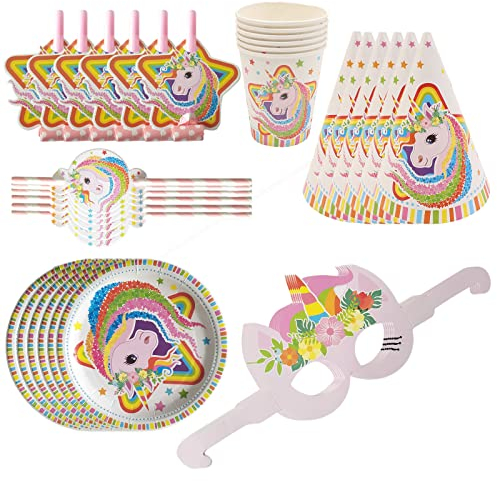36 Pezzi Addobbi Compleanno Forniture Stoviglie, Addobbi Compleanni, Servizio Tavola, Piatto Mug, Sddobbi Compleanni, Kit Party, per Compleanni, Feste (Colore)