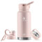 IDEUS Vacuum Insulated Water Bottle, Stainless Steel Double Wall Flask Metal Sports Canteen with Leak-Proof Screw Cap (Light Pink, 32oz (950ml))