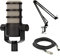 Rode PodMic - Micrófono dinámico para podcast con brazo de micrófono StreamEye BOOMARM, cable XLR y paño de pulido StreamEye