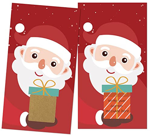 Outus 50 Stück Rubbelkarten Rubbel Aufkleber Weihnachten Party Rubbelkarten Festliche Rubbellos Karten Feiertag Verlosung Gewinn für Kinder Erwachsene Familien Weihnachten (Schnee)