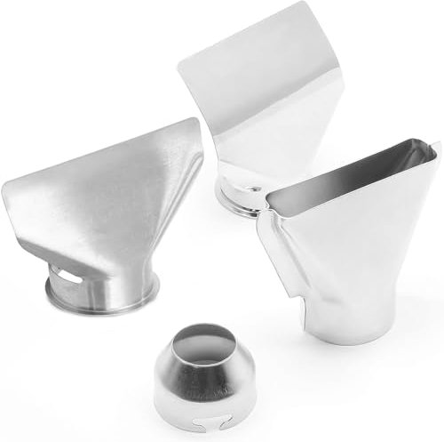 Kyuionty 4 Pcs Heat Gun Nozzles Kit, Stainless Steel Reflector Nozzle Hot Air Gun Accessory for Hot Air Gun Soldering Station Nozzle Tool