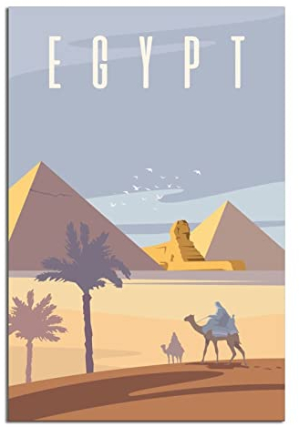Ägypten Gizeh Pyramide Skyline Vintage Reise Poster Leinwand Wand Home Room Decor Kunst Poster Gemälde Bild Druck Geschenk Poster