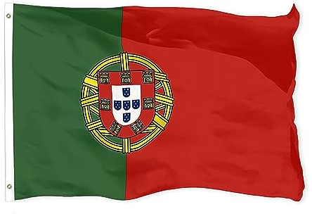 Shonye 150x90cm Bandera de Portugal, Bandera Portuguesa con 2 Ojales de Metal, Bandera Nacional Portuguesa de Color Brillante, Decorada en Eventos Deportivos, Fiestas, Desfiles