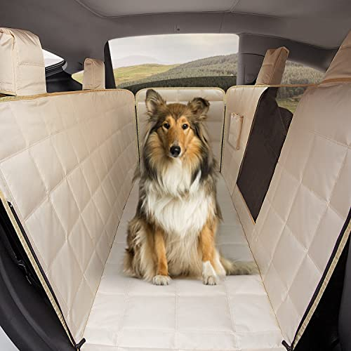 Lassie Hunde-Auto-Hängematte für Tesla Modell Y/2018-2025 Modell 3, Autositzbezug für Rücksitz mit 4 Kopfstützen, 100% wasserdichter Autositzschutz für Hunde