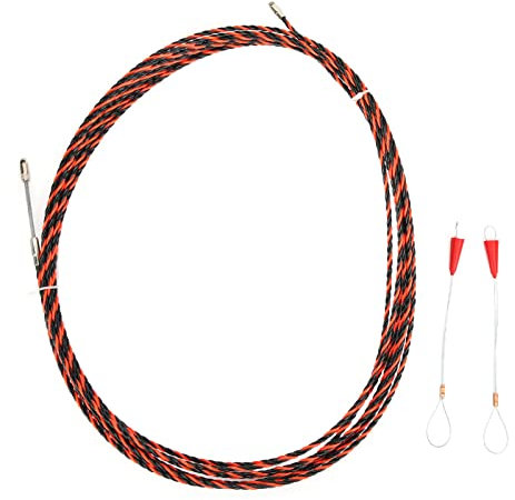 Electrical Wire Threader Fish Tape Cable Puller Cable Rods Kit Through Wall Wire Guide Device with 2 Cable Fasteners (10M (including two wire harnesses))