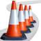 High Visibility Reflective Orange Traffic Cones 75cm Large Self Weighted Heavy Duty Base Street Safety Cone Indoor and Outdoor Use, Portable & Wind Resistant (3)