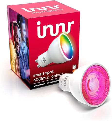 Innr GU10 Zigbee Smart Lampe, funktioniert mit Alexa und Hue* (Bridge erforderlich), White & Color, 16 Millionen Farben, LED Spot Dimmbar, Smart Home Lampe, 1-Pack