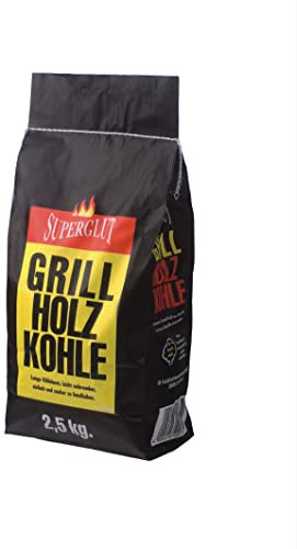 10kg SUPERGLUT Grill-Holzkohle Grillbriketts „Made IN Germany“ Kohle Holzkohle für Kugelgrill Holzkohlegrill ideal für Dutch Oven Smoker Briketts Grill Kohle