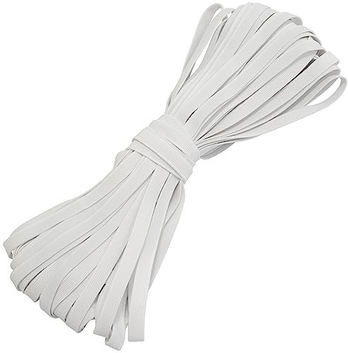 AERZETIX - C67247 - Gummiband flach gewebt 20 m - breite 10 mm - Farbe weiß - aus Polyester und Latex - konfektion, kurzwaren, nähen, Bekleidung, Stoffe, gürtel, Hosen, Rocke