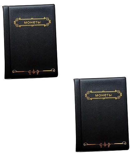 NUOBESTY 2pcs Coin Book Album Russian Language Cover Mini Coin Storage for Collectors Holder Book for Friends Family