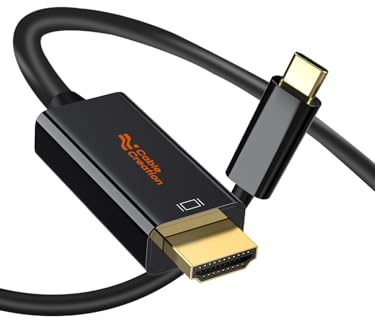 CableCreation USB C zu HDMI 4K, Typ C zu HDMI Kabel Thunderbolt 3/4 kompatibel, USB-C zu HDMI Android Telefon zu TV, HDMI zu USBC Arbeit mit iPhone 15 Serie, MacBook, iPad Pro, Galaxy, Dell, 6ft