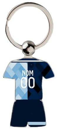 Porte Clés Football Le Havre 2023 2024 Maillot Domicile Personnalisable avec Nom et Numéro