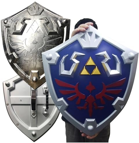 2024 Link Real Elf Shield Metal The Legend Master Shield Full Size Costume Props Blue, Blau, Standard