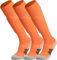 APTESOL Knielang Fußballsocken Kinder Jugend Erwachsene Lang Sportsocken Kissen Atmungsaktiv Soccer Trainingssocke (3-Paar Orange-A, EU 36-40)