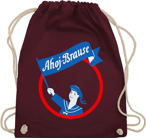 Turnbeutel Rucksack - Karneval & Fasching - Taschen - Ahoj Brause Kostüm Ahoj-Brause Verkleidung - Unisize - Bordeauxrot - ahoi brausepulver tasche für wurfmaterial wurftasche carneval backpack