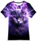 Fanient Maglietta per Bambini Maglietta per Ragazzi e Ragazze Maglietta Cool Purple Cat Print Maglietta per Bambini Street Style 13-14 Anni L