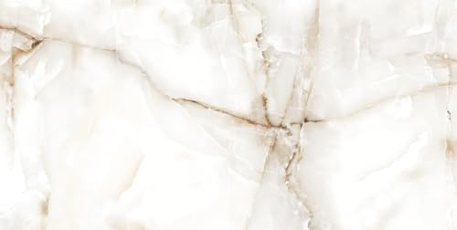 1 Paket (1,44 m²) Feinsteinzeug Fliesen ONYX SAND (60 × 120 cm), poliert Wandfliese Marmoroptik Steinoptik beige creme