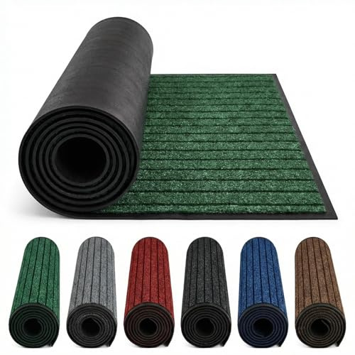 Fit Even Anti Slip Mat - 45 x 75 cm - Dirt Trapper Door Mats Indoor Rugs for Bedroom Decor Heavy Duty Rubber Backed Floor Mats for Kitchen Floor Mats - Green