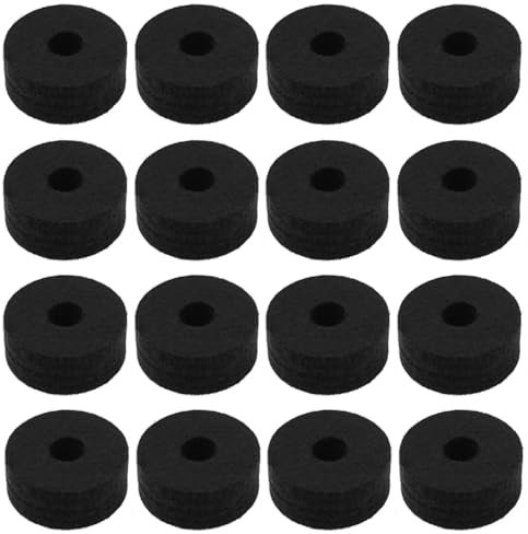 eMagTech 16 Pezzi Jazz Drum Feltro Piatti Pad Feltro Drum Pad 35x15mm Accessorio Manica Tamburo Per La Maggior Parte Degli Accessori Per Strumenti Jazz Drum Neri