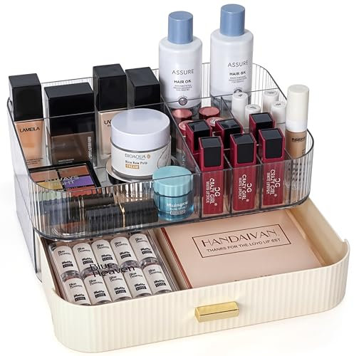 Winter Shore Organizer Trucchi con Cassetti - Portatrucchi Organizzatore Impilabile - Cassettiera Make Up per Comò - Organizer Skincare in Acrilico - Beauty Organizer Trasparente