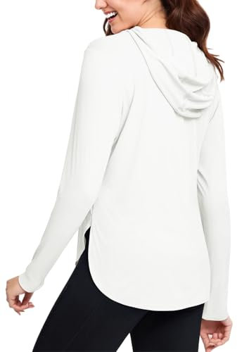JTSONN Camisetas de Manga Larga para Mujer Camisa Deportiva con Protección UV UPF 50+ Correr Camiseta Ligera Transpirable Funcional de Secado Rápido Sudadera con Capucha Pullover de Senderismo