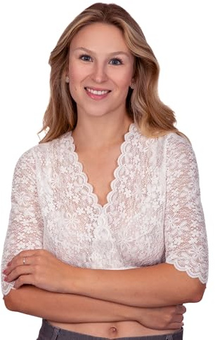 Edelnice Trachtenmode Lange Spitzen Dirndlbluse Thesi