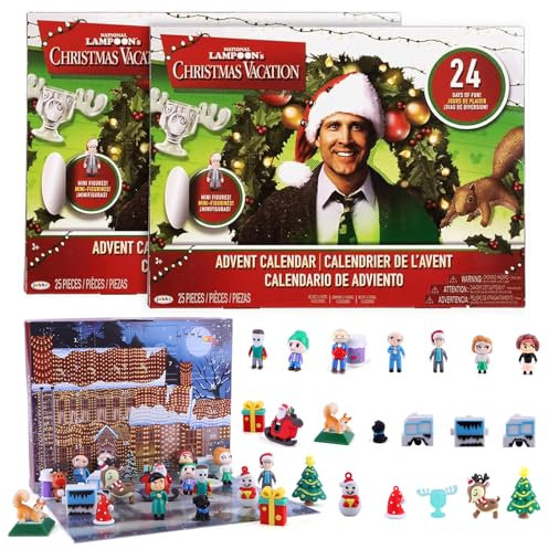 2 Stück Adventskalender 2024 National Lampoon’s Christmas Vacation Adventskalender 24 Tage Weihnachts Adventskalender Weihnachts Countdown Kalender Weihnachtskalender für Kinder Figuren Spielzeug